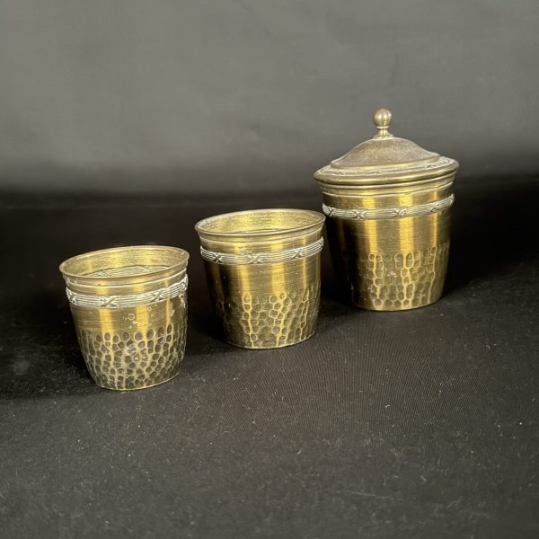 3  pots gigogne en laiton